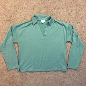 J.Crew Factory green long sleeve polo